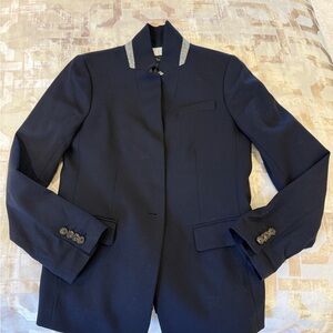 J. Crew Navy Women's Blazer with Silver Accents